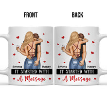 It Started With A Message - Customized Personalized Mug - Christmas Gift For Couples, Lovers, Husband Wife