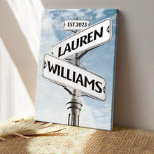 Forest Street Sign - Personalized Custom Framed Canvas Wall Art - Gift For Couple