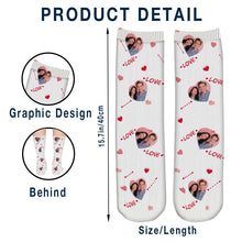 Custom Photo Face Love Couple - Personalized Customized Socks - Gift For Couple Lover - Valentine's Day Gift