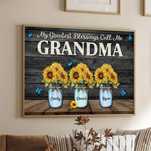 Grandma My Greatest Blessing - Personalized Customized Canvas - Gift For Family Members