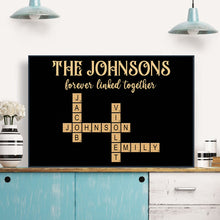 Forever Linked Togerther Crossword Canvas - Personalized Customized Canvas - Gifts For Family Members