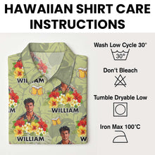 Custom Photo Drinkin' & Cheerin' - Personalized Customized Hawaiian Shirt - Gift For Family Members, Best Friends