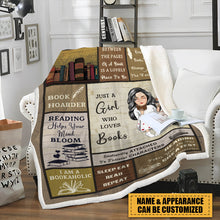 Personalized Custom Flannel Blanket My Reading Blanket I Am A Bookaholic - Gift For Book Lovers