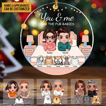 You Me And Fur Babies On Bed Gift For Pet- Personalized Custom Circle Ceramic Ornament