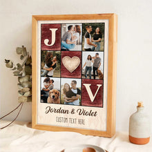 Custom Canvas Printing With Couple Photo And Initials Name - Personalized Customized Canvas - Best Valentines Day Gifts For Couple