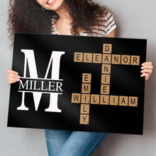 Decorate Your Wall With Custom Family Name Crossword - Personalized Customized Canvas - Gifts For Family Members