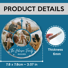 Custom Photo Family Gift - Customized Personalized Glass Ornament - Christmas Gift For Family Friend Couple