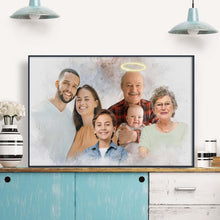 Custom Combine Loved One From Different Photos, Adding Halo To Deceased One - Personalized Customized Canvas - Gift For Family Members