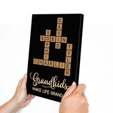 Grandkids Make Life Grand Custom Crossword - Personalized Customized Canvas - Gifts For Family Members