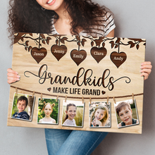 Custom Photo - Grandkids Happy Gift - Customized Personalized Canvas - Gift For Family Grandma Grandpa Grandkids