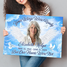Your Wings Were Ready But I'm Not - Personalized Customized Canvas - Memorial Gift For Family Members