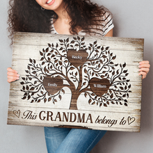 Belongs To Family - Customized Personalized Canvas - Gift For Family Grandma Grandpa Grandkids  Mother Father Family Member