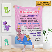 Personalized Custom Blanket Granddaughter Dinosaur Blanket Gifts For Granddaughter Birthday Gifts