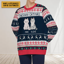 Personalized Unisex Ugly Sweater Funny Cartoon Cats Christmas Gift For Cat Lovers, Cat Moms, Cat Dads