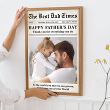 Custom Photo The Best Father Times - Personalized Customized Canvas - Father's Day Gift Ideas For Family Members, Father, Dad, Grandpa