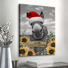Funny Donkey Hello Sweet Cheeks - Christmas Canvas - Gifts For Friends Bathroom, Living Room Decor Framed  Canvas Wall Art