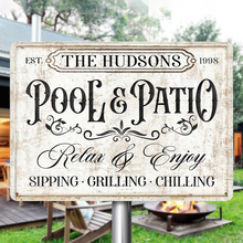 Pool & Patio Poolside Outdoor Decor Personalized Custom Metal Sign