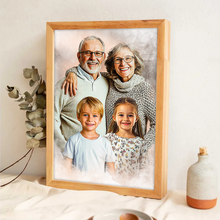 Personalized Watercolor Painting Of Loved Ones, Custom Commemorative Family Portrait From Photo, Thoughtful Bereavement Art, Personalized Customized Canvas Gift For Grandpa