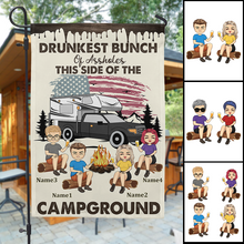We're Drunks We Go Camping, Stars And Stripe Gift For Campers Personalized Custom Flag
