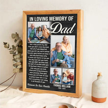 In Loving Memory Of Dad - Personalized Customized Canvas - Loss Of Father Sympathy Condolence Gift, Dad In Heaven Gifts, Loss Of Dad Gift