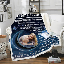 To My Daughter I Am Always With You - Up Face Gifts For Her Personalized Custom Fleece Flannel Blanket