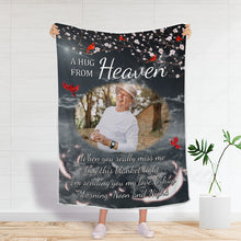 Custom Photo - A Hug From Heaven When You Miss Me - Personality Customized Blanket - Gift For Loss - Mourning Gift