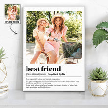 Custom Photo Best Friend Meaning - Customized Personalized Canvas - Bestie Gift For Friend Bestie Sister