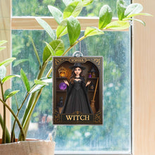 Custom Photo Witchy Halloween Figure Style - Personalized Acrylic Car Ornament - Special Gift For Family Members, Friends , Couples