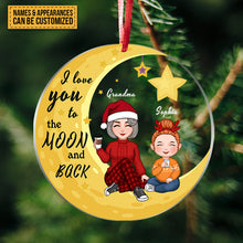 Moon Pattern Doll Parents & Kid Personalized Ornament - Christmas Gift For Parents And Kid