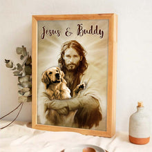 Custom Pet Photo In The Arms Of Jesus - Personalized Customized Canvas - Memorial Gift For Pet Lovers