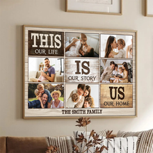 This Is Us Custom Photo Collage Canvas, Family Photo Gift
