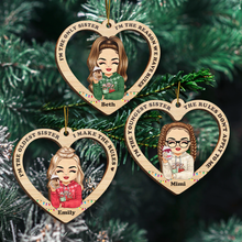 I'm the middle sister I'm the reason we have rules - Personalized Wooden Cutout Ornament - Gift For Sisters Sistas