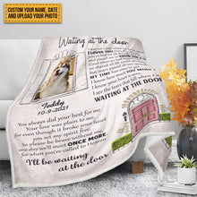 Custom Photo Personalized Custom Fleece Blanket Waiting At The Door Memorial Gift For Dog Lovers