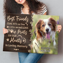 Custom Photo Best Friends Come Into Our Lives - Personalized Customized Canvas - Gift For Pet Lovers, Dog Lovers, Cat Lovers