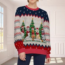 Winter Christmas Puppies - Ugly Sweater - Gifts For Dog Lovers, Dog Mom Personalized Custom Ugly Sweater