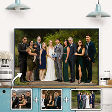 Custom Photos Horizontal Loved One Combined With Same Background - Personalized Customized Canvas - Gift For Family Members
