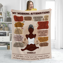 Yoga Girl Morning Affirmations - Gift For Yourself, Gift For Women - Personalized Fleece Blanket