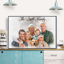 Custom Photos Horizontal Loved One Combined And Adding Quotes, Halo To Deceased One - Personalized Customized Canvas - Gift For Family Members