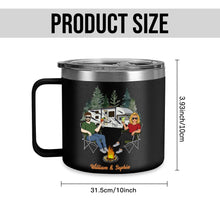 Camping Partner For Life - Custom 14oz Stainless Steel Tumbler With Handle - Gift For Husband, Wife, Couples