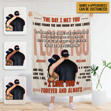 The Day I Met You - Couple Blanket - Gifts For Couple - Personalized Custom Fleece Flannel Blanket