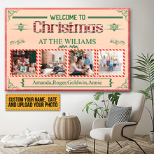 Custom Photo Personalized Canvas Wall Art Welcome To Christmas Custom Gifts For Family