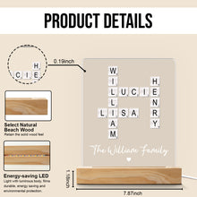 Crossword With Family - Personalized Customized 3D LED Light - Gift For Family Members
