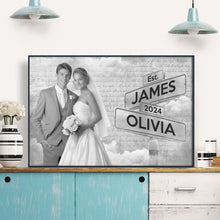 Custom Couple Photo Letter Theme - Personalized Customized Canvas - Anniversary Gift For Couples, Lovers, Husband Wife