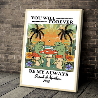Together Until We Croak - Frog Theme Personality Customized Canvas - Gift For Couple