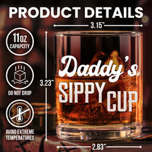 Daddy's Sippy Cup - Personalized Custom Whisky Glass - Father's Day Gift For Dad, Grandpa, Husband, Him