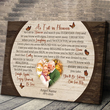 As I Sit In Heaven - Custom Photo Memorial Gifts For Angel, Sympathy Gift Personalized Custom Framed Canvas Wall Art