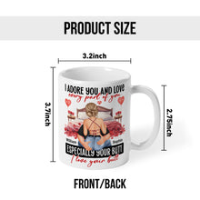 I Adore You And Love - Customized Personalized Mug - Holiday Gift For Couples, Lovers, Husband Wife