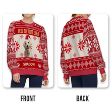 Custom Photo Personalized Custom Ugly Sweater Lovely Puppy Face Best Dog Mom Ever Christmas Sweater