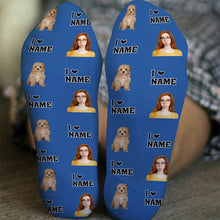 Custom Photo Face I Love You -  Personalized Customized Socks - Gift For Pet Lover