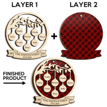 Family Christmas Ornament - Personalized 2-Layered Wooden Ornament - Engraved Gifts For Family
